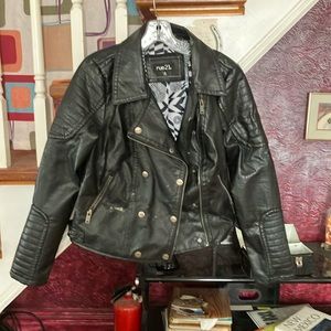 Black, fake leather jacket make offers mussel moving